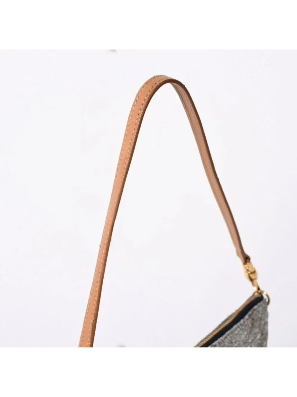 Dior Saddle Pouch Canvas Leather Silver Gold